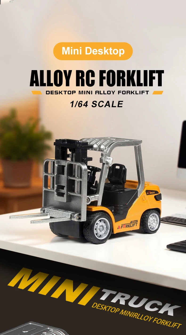 2026New Full-Scale Mini Excavator Tipper Truck 1:64 Remote Control Engineering Vehicle Mini Forklift Birthday Gift Toy RC Trucks