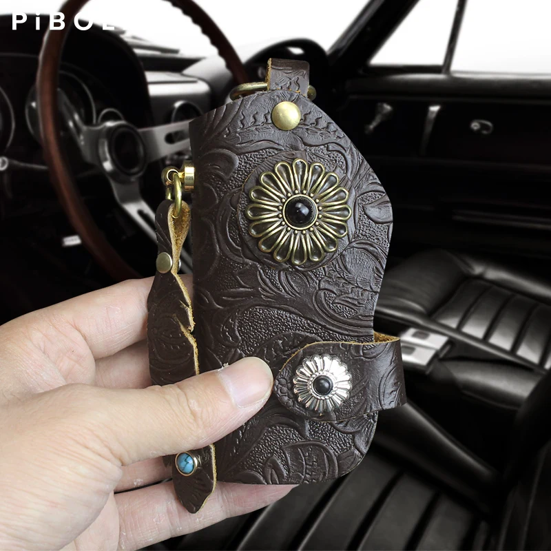 EDC Genuine Leather Key Keychain Holder Multifuction Organizer Collector Smart Clip Kit Housekeeper Gadget Tool