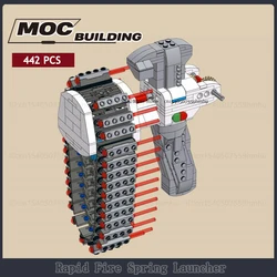 Rapid Fire Spring Launcher MOC Building Blocks Model Technology Bricks DIY Assembly Science Educational Toys Xmas Gifts