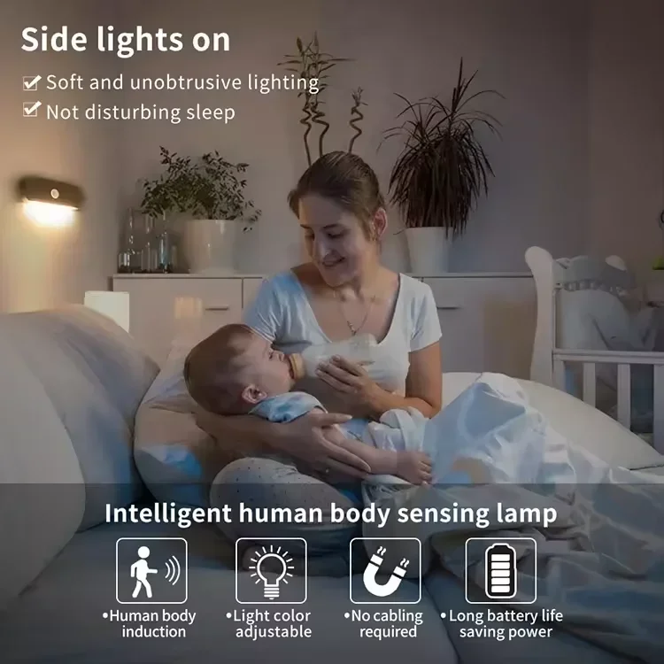 Lampka nocna Xiaomi z czujnikiem ruchu Bezprzewodowa żarówka LED ładowana przez USB Długa żywotność Lampa akumulatorowa do pokoju Szafka kuchenna