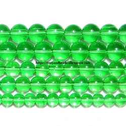 Smooth Green Glass Loose Beads 15