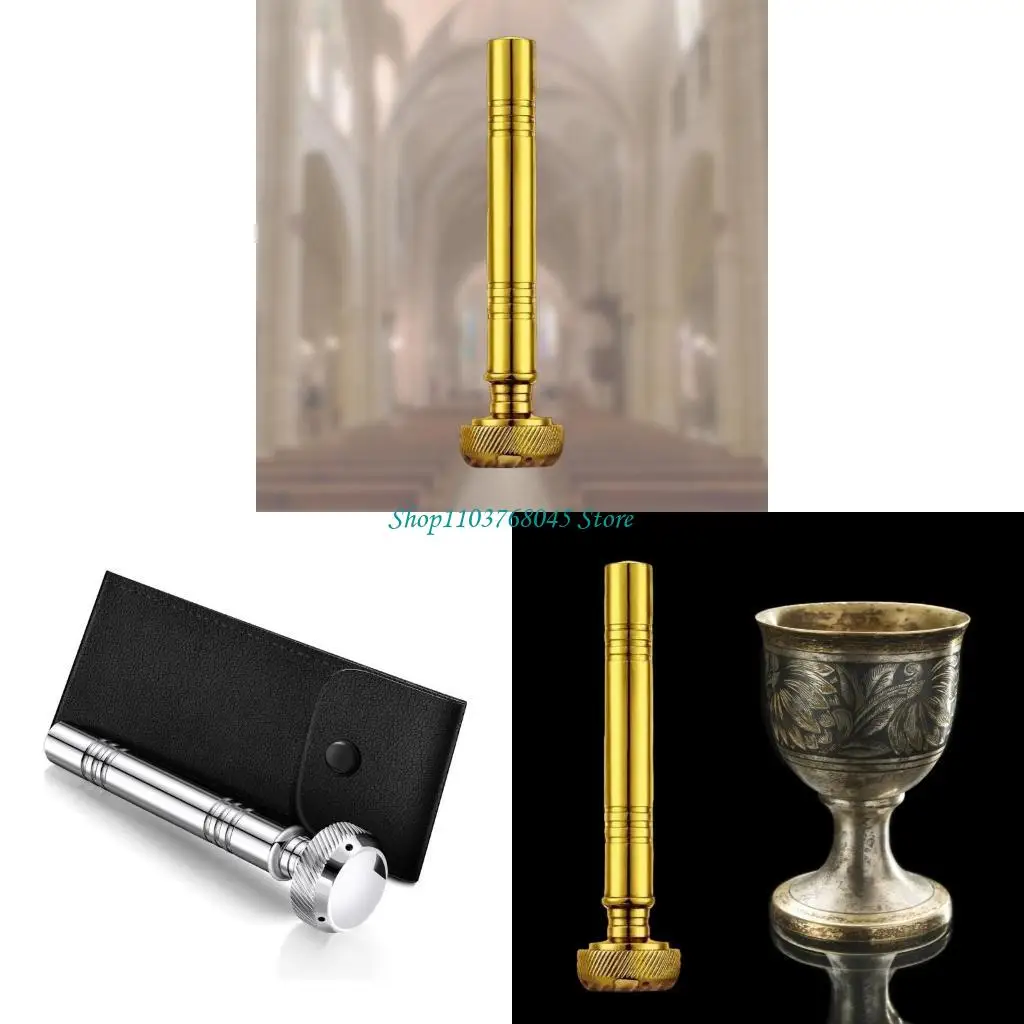 

R53F Durability Steel Holy Water Sprinkler for Ceremonies Party with Leather Case