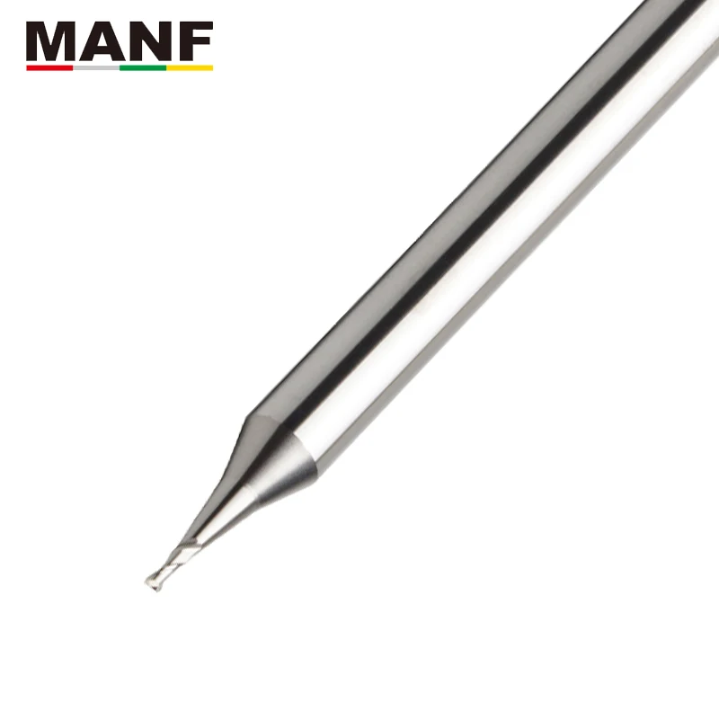 MANF Milling Cutter 2 Flute R0.2mm R0.3mm Stainless Small Diameter Ball Endmills Tungsten Steel SUS Sprial Ball Nose End Milll