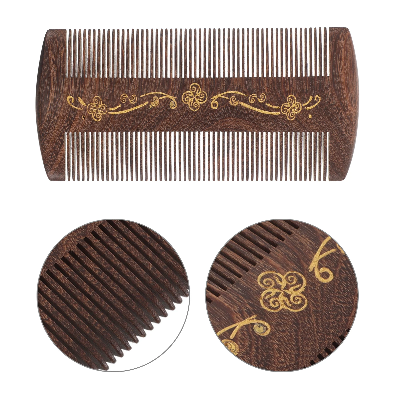 

Golden Sandalwood Comb 12cm Fine Tooth Removal Dandruff Scalp Cleaning Wooden Hair Comb for Women Travel Grooming Accessory