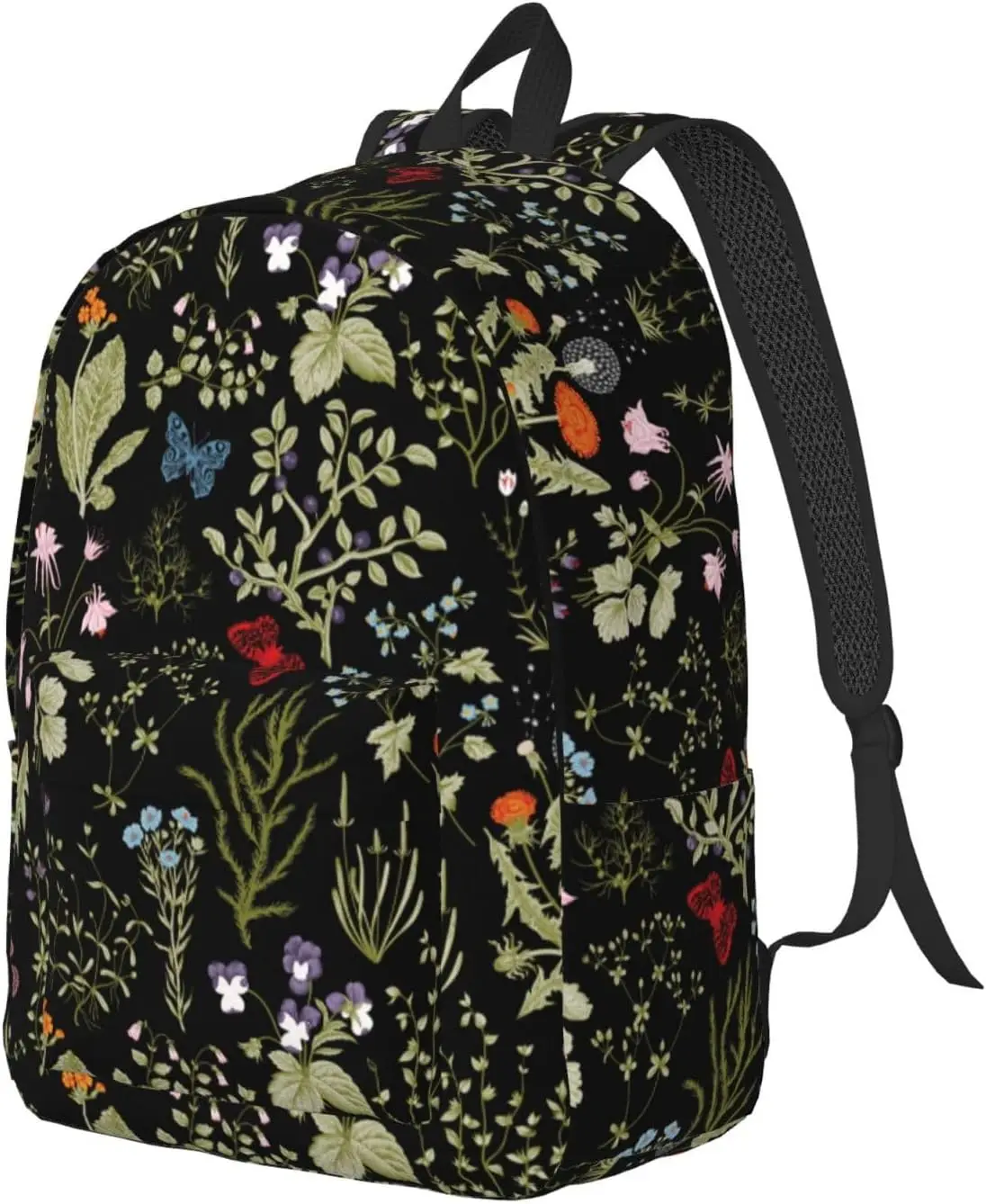 Модный рюкзак с цветочным принтом и травами для девочек и мальчиков, женский легкий холщовый рюкзак, повседневный рюкзак для путешествий на открытом воздухе