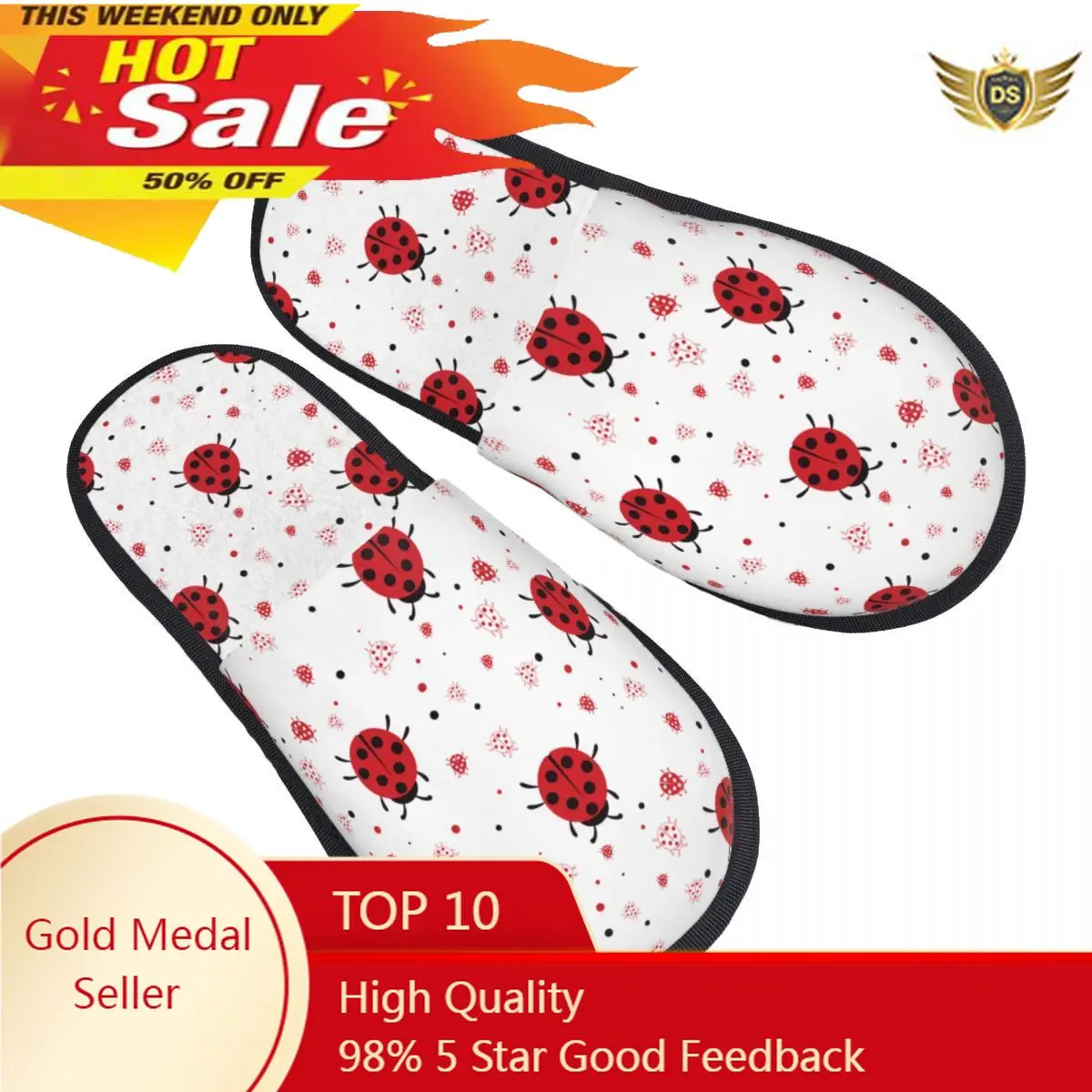 

Winter Slipper Woman Man Fashion Fluffy Warm Slippers Cute Ladybugs House Slippers Funny Shoes