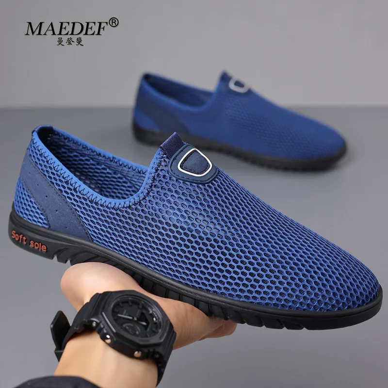Men's 2026 Summer Sneakers Breathable Mesh Casual Walking Shoe High Quality New Design Slip-On Driving Men Lazy Shoes