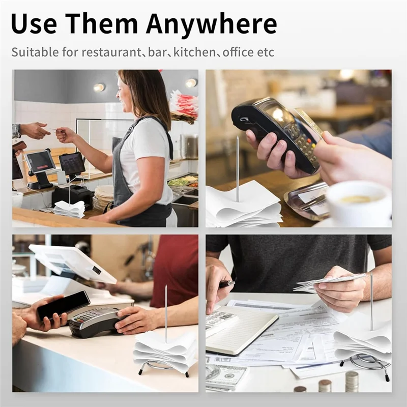 Ticket Stabber For Restaurant, 3PCS Ticket Receipt Holder Check Spindle Orders Spike For Businesses Kitchen Office, Easy To Use-