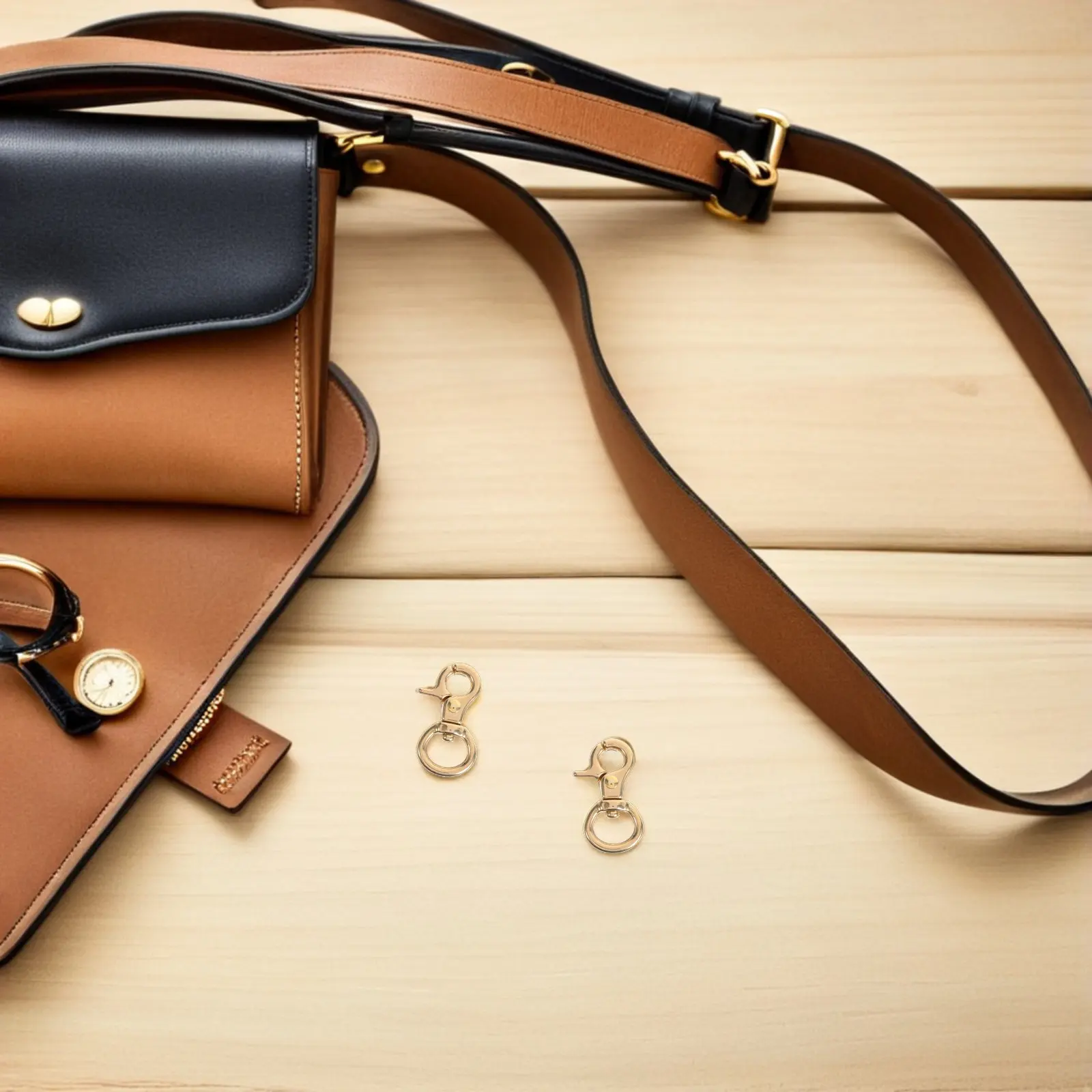 

5 шт. миниатюрных поворотных застежек-карабинов из чистой латуни, внутренний диаметр 0,47 дюйма, устойчивые к ржавчине, вращающиеся карабины для сумок и кошельков