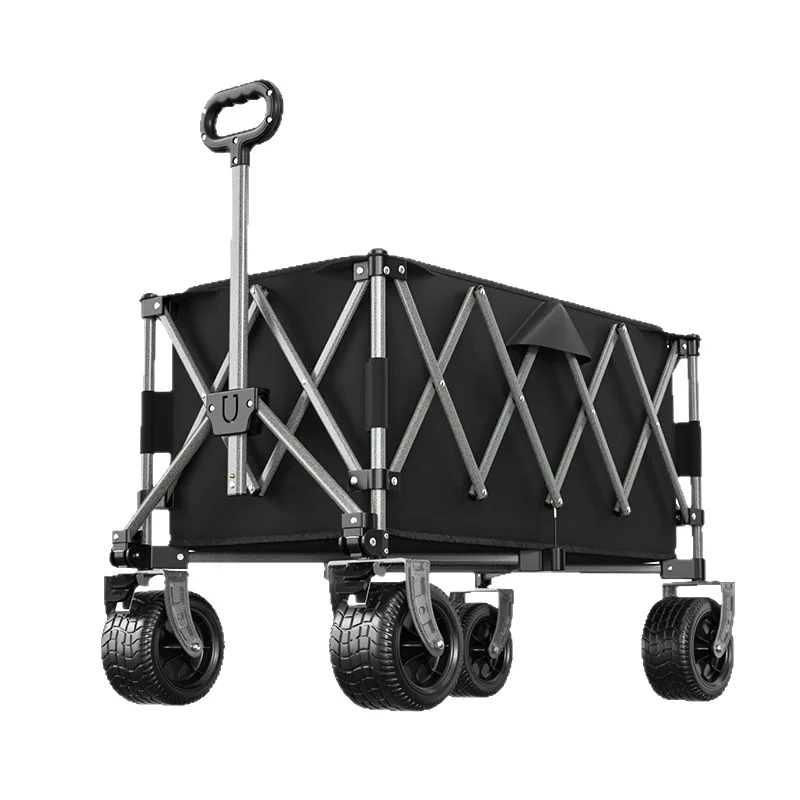 

Outdoor camping camping cart, camping cart folding portable picnic small push-pull trailer