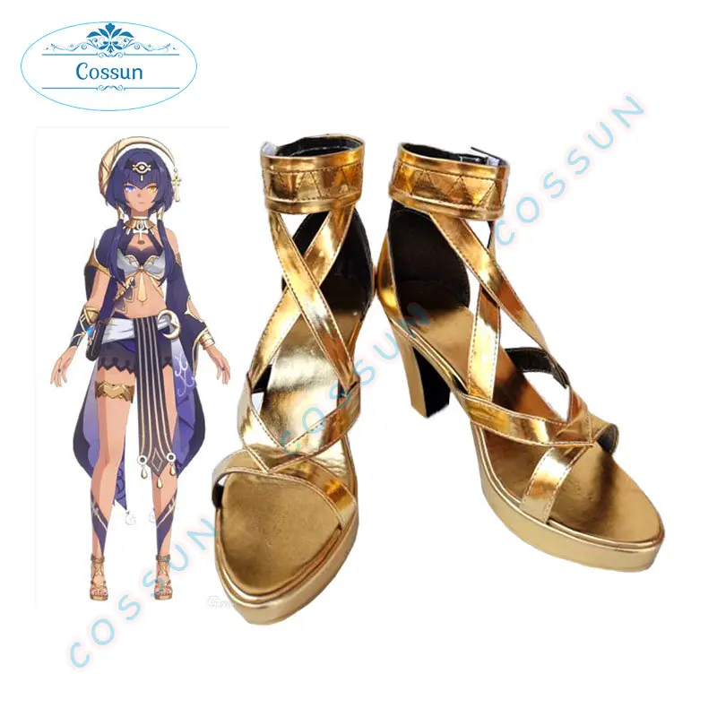 

Genshin Impact Candace Cosplay Shoes Boots Game Halloween Game Genshin High Heel Shoes Women Men