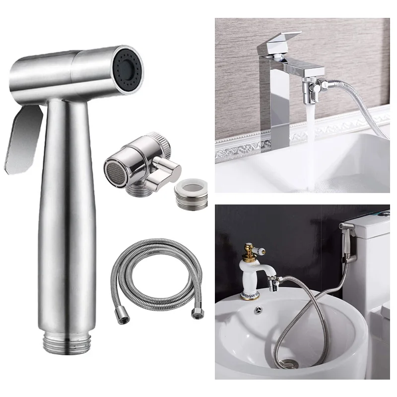 Bathroom Supplie Bidet Watering Can Brushed Hand Faucet for Bathroom Sprayer Toilet Sprayer Head Self Cleaning Bathroom Fixture