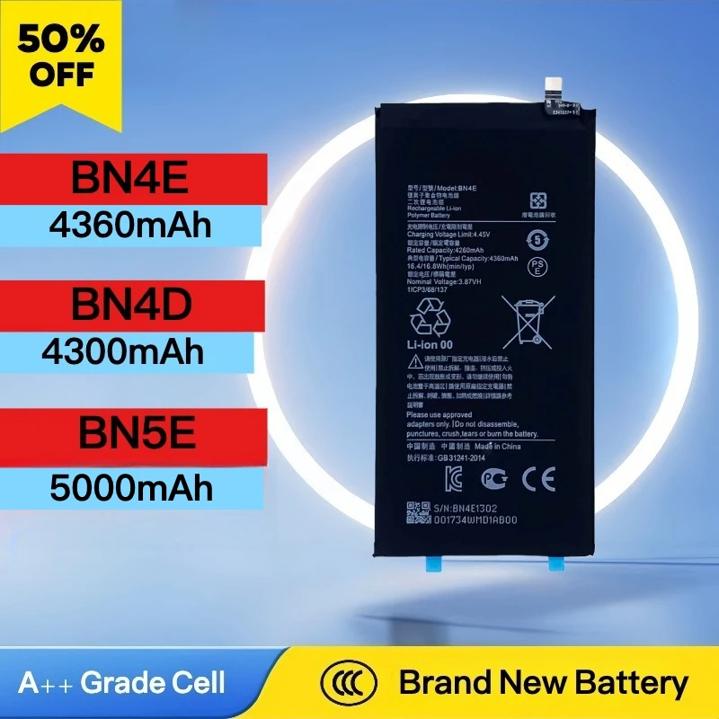 

4360mAh Brand New BN5E BN4E BN4D Replacement Mobile Phone Batteries For Xiaomi Pad 5 Pad5 Xiaomi Pad 5 Pro Pad5 Pro Batteries