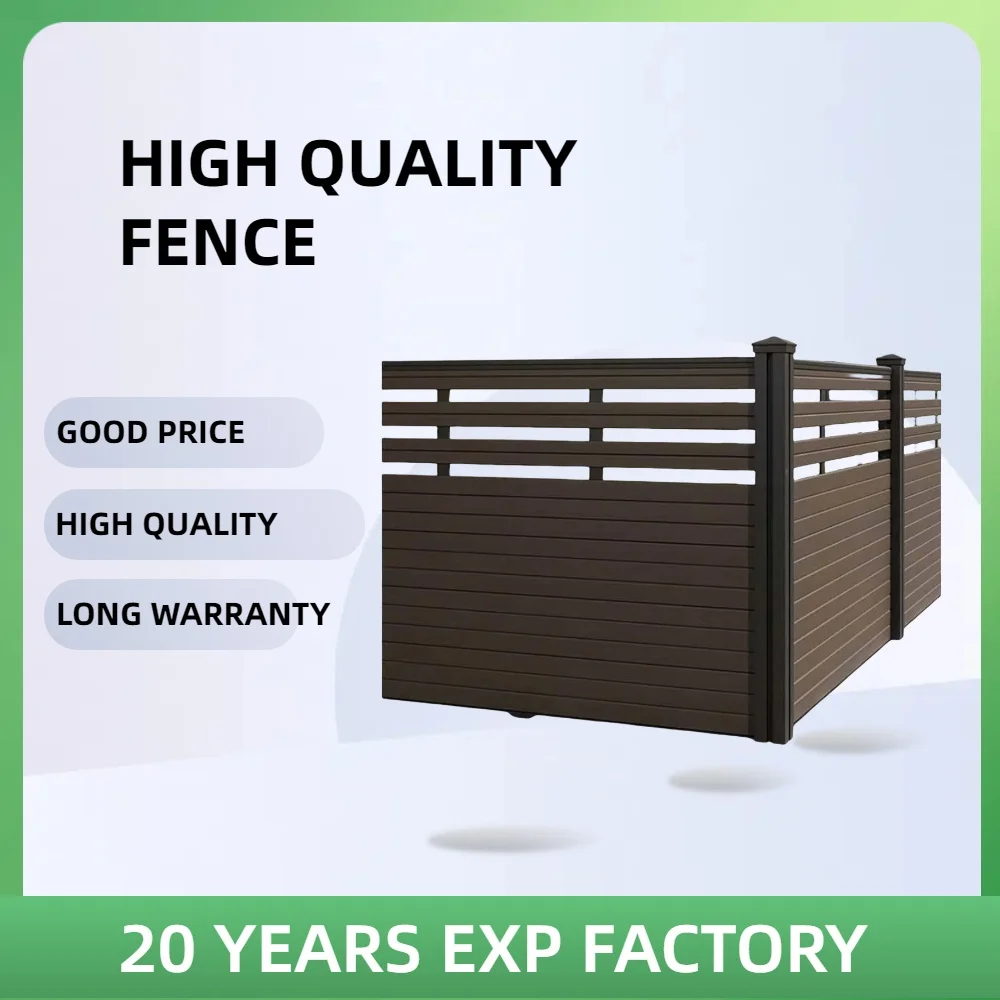 Green Aluminium Wpc Garden Fence Boards Waterproof Garden Aluminum Wpc Composite Fence Outdoor Wpc Fence Panels Post For Home