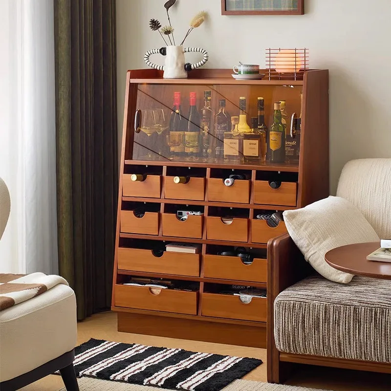 Cupboard Tall Cabinet Hidden Narrow Office Shelf Corner Cabinet Wine Living Room Drawer Armario Almacenamiento Vintage Furniture