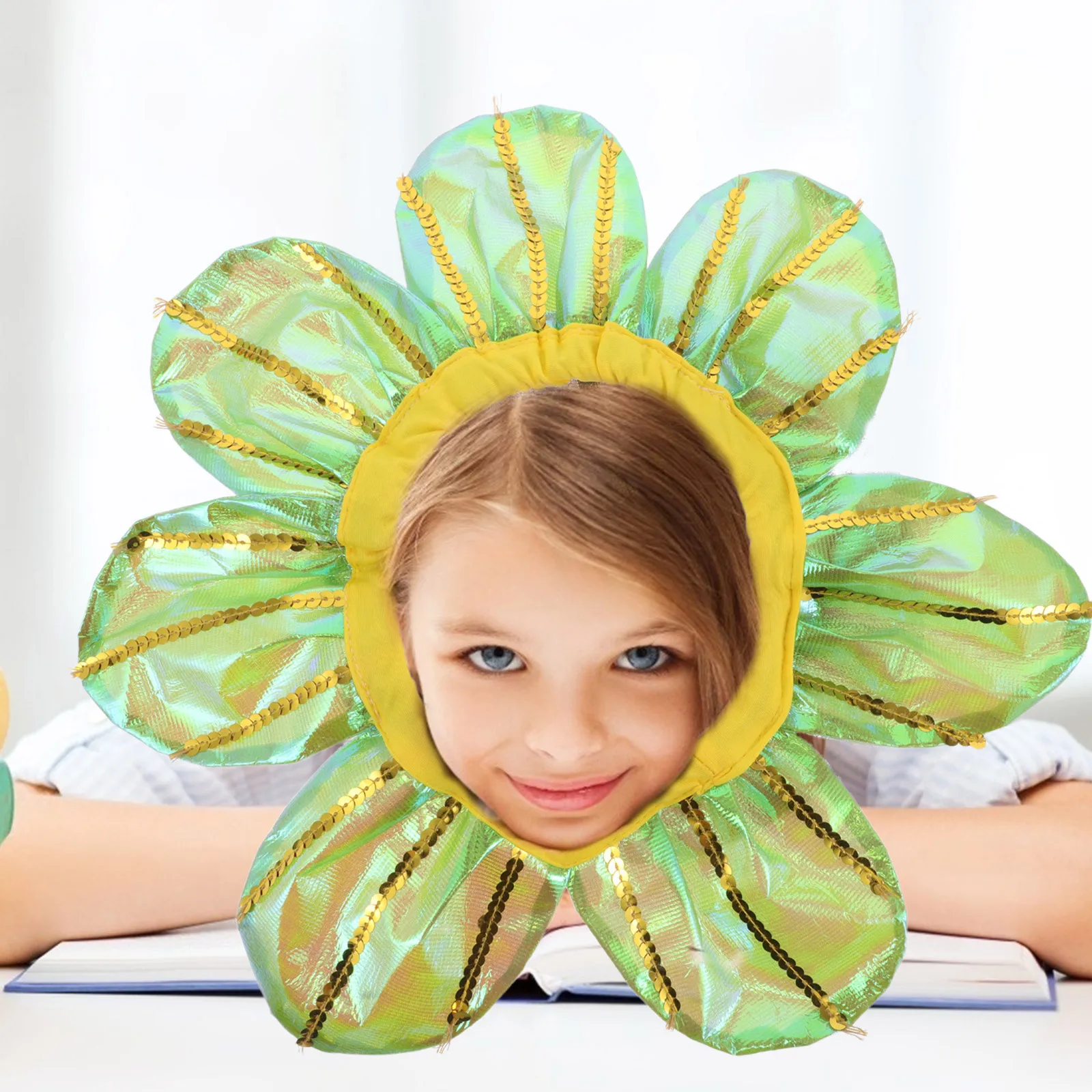 Cute Sunflower Headwear Lightweight Soft Fit Great for Childrens Party Performance Festival School Sports Meet Role Play