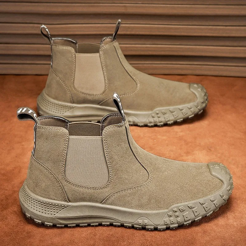 

Мужские уличные ботильоны, осень 2024, удобная нескользящая повседневная обувь, короткие ботинки, модная спортивная обувь с высоким берцем, Botas Para Hombre