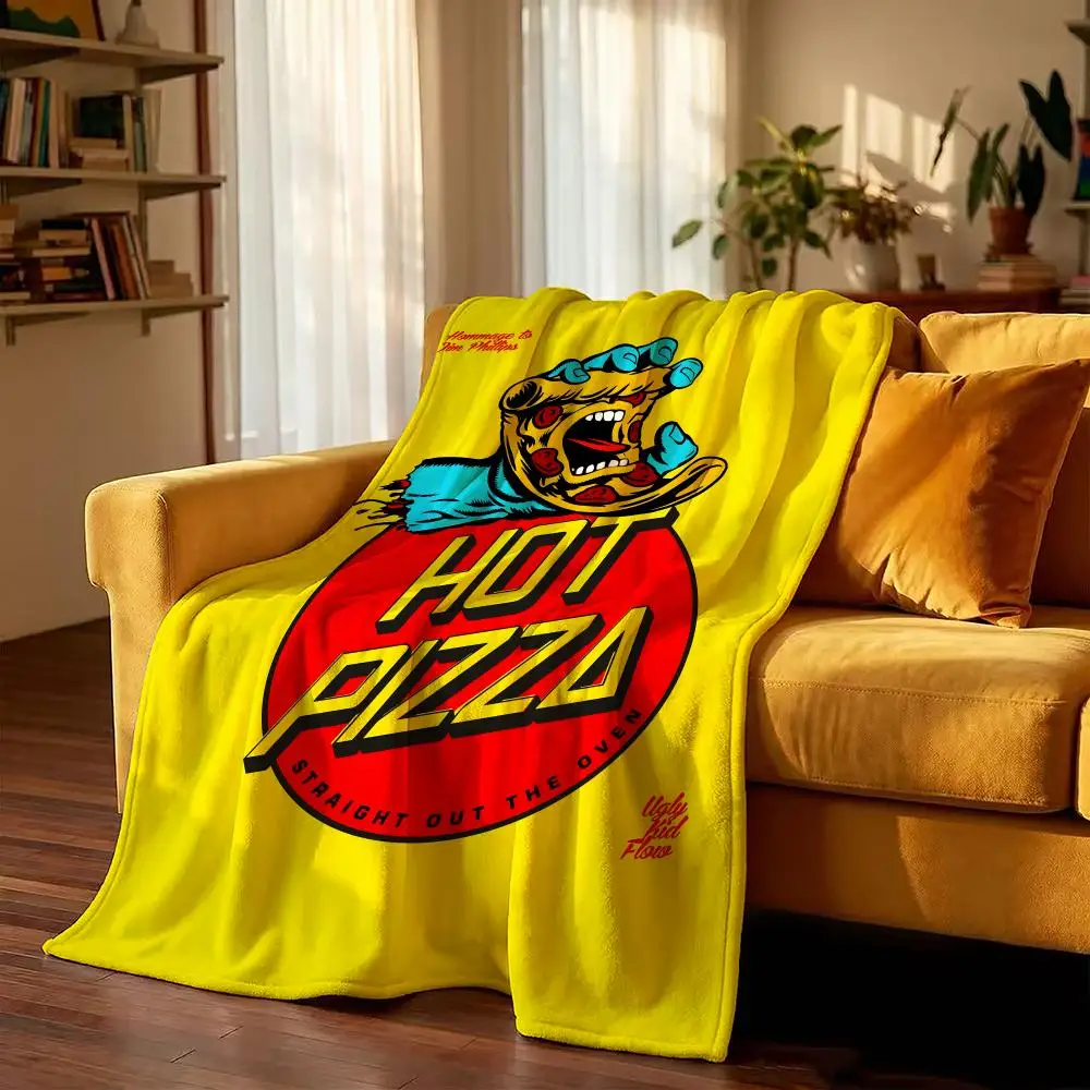 Food P-Pizza H-Hut Throw Warm Flannel Blanket Soft，Comfortable Travel Blanket Home Sheet Birthday Gift