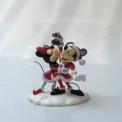 Disney Kawaii Cute Lovely Mickey Minnie Mouse Christmas Styling Doll Gifts Toy Model Anime Figures Collect Ornaments
