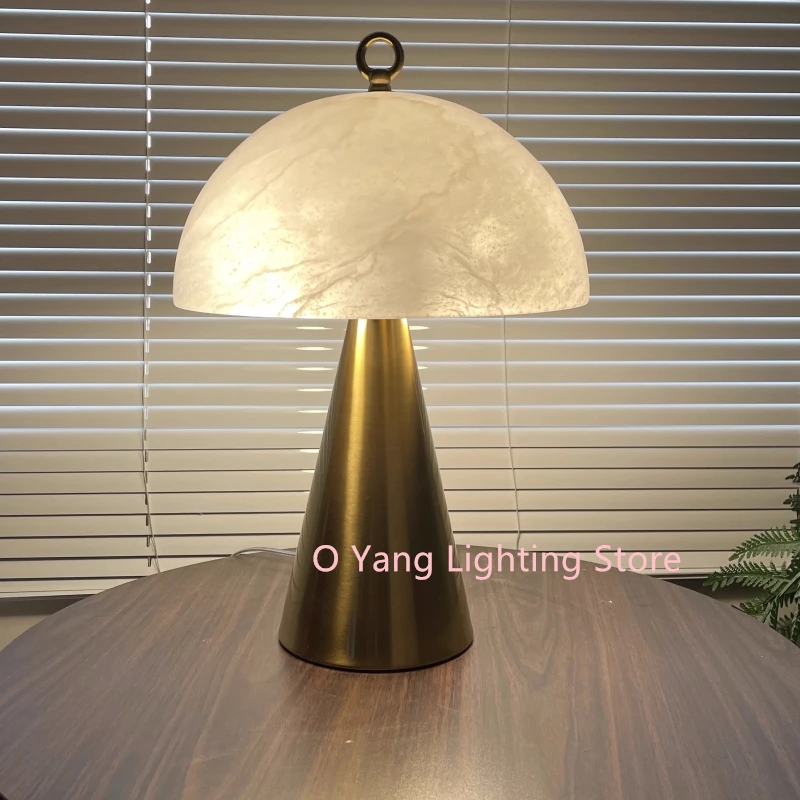 Luxury  Natural Marble Table Lamp  Room Decor Stone Base Desk Lighting  Bedside Living Room Sofa Decoration Items