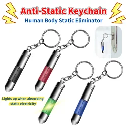 Human Body Static Eliminator Protective Anti-Static Keychain Static Electricity Remover Static Discharge Rod for Vehicles Home