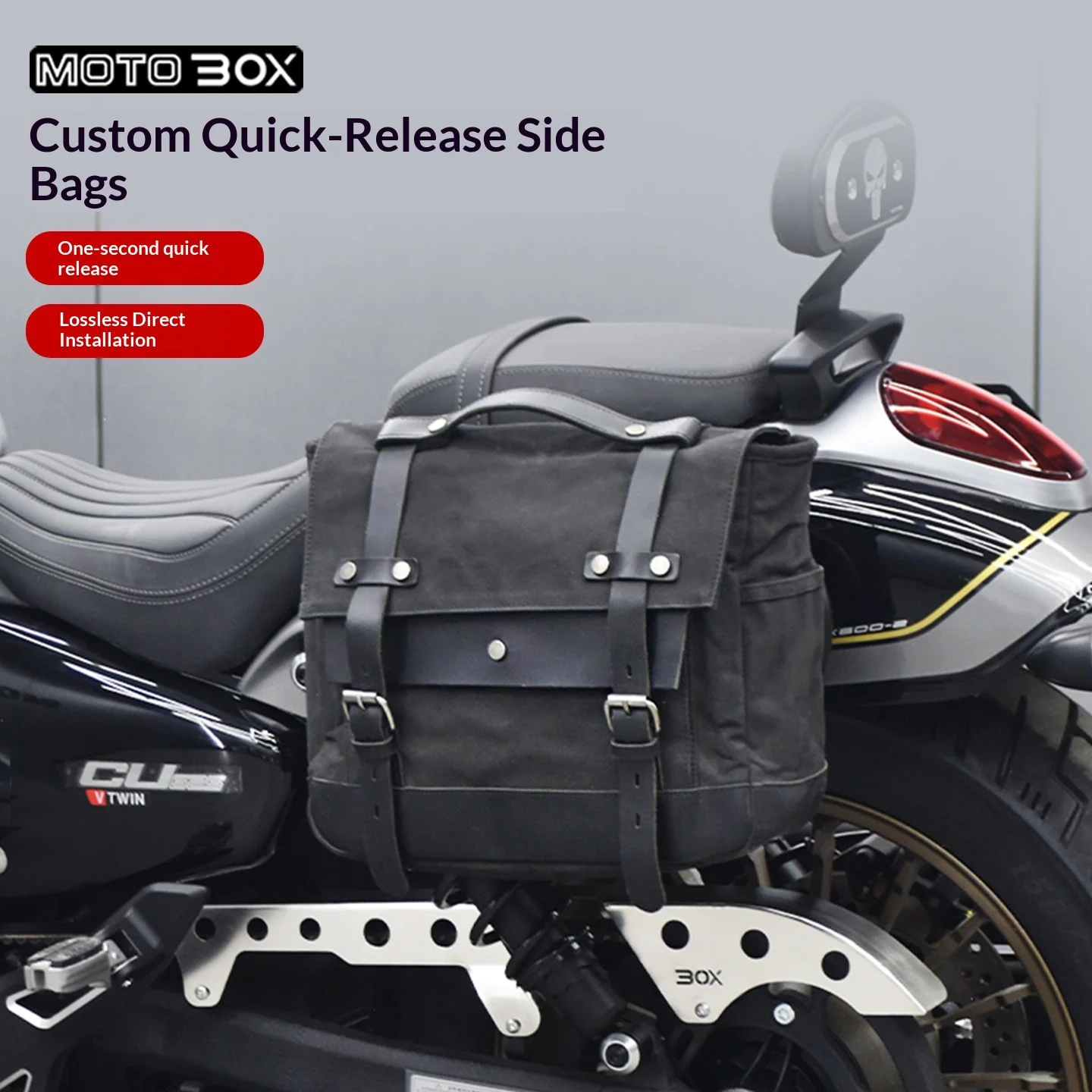 【Premium】For VOGE CU625 modification parts: quick-release side panels, bracket for hanging bags on the sides, and vintage canvas