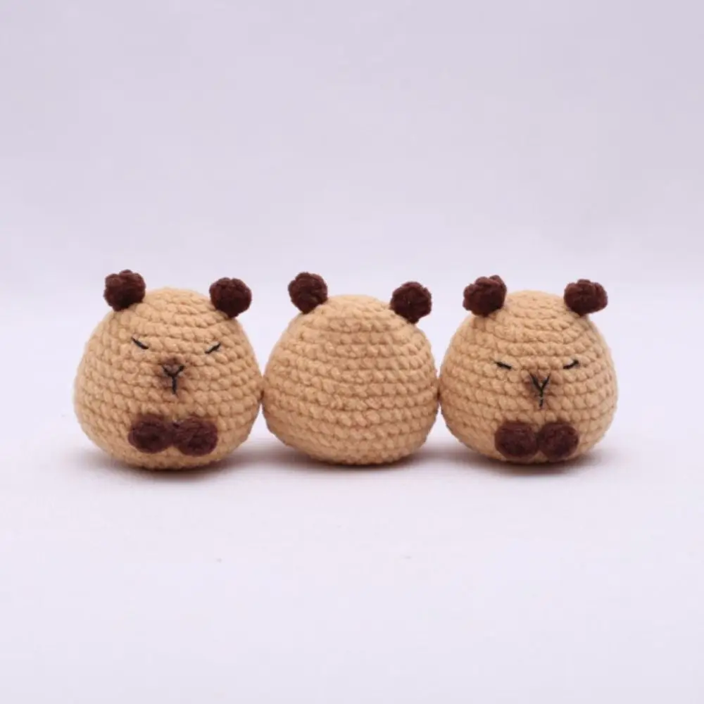 Kawaii Handmade Capybara Bag Pendant Cartoon Crochet Knitted Doll Keychains Hanging Decoration Handbag Decor Gifts