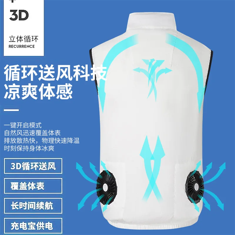 Lightweight Air Conditioning Cooling Clothes USB Charging Fan Waistcoat Breathable Sunproof Garment for Hot Summer Use