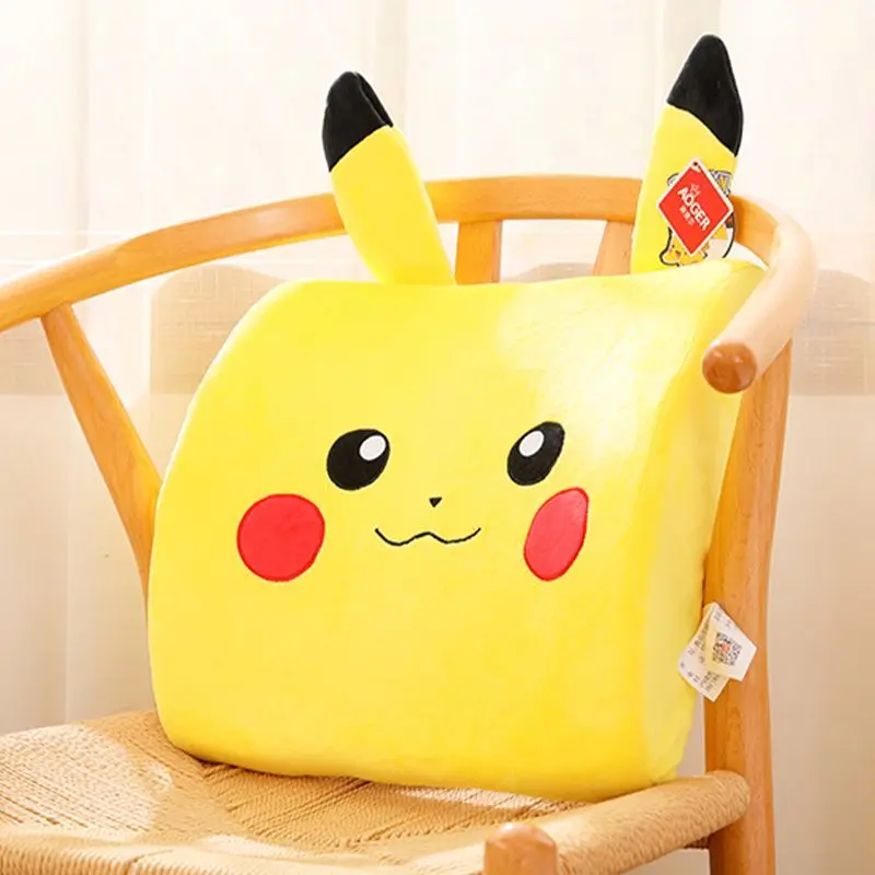 

Подушка для поясницы из пены с эффектом памяти Pokemon Pikachu для офисного кресла, универсальная, для защиты спины, мягкий коврик для сиденья