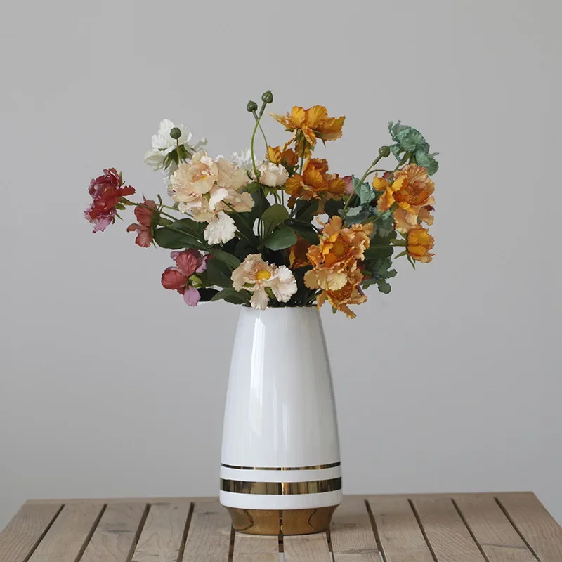 10 Stück Künstliche Fengju-Seidenblumen, Hochzeitsblumen, Wildchrysanten, Party- und Heimdekoration, Blumenarrangement, Foto-Requisiten – Detail 4