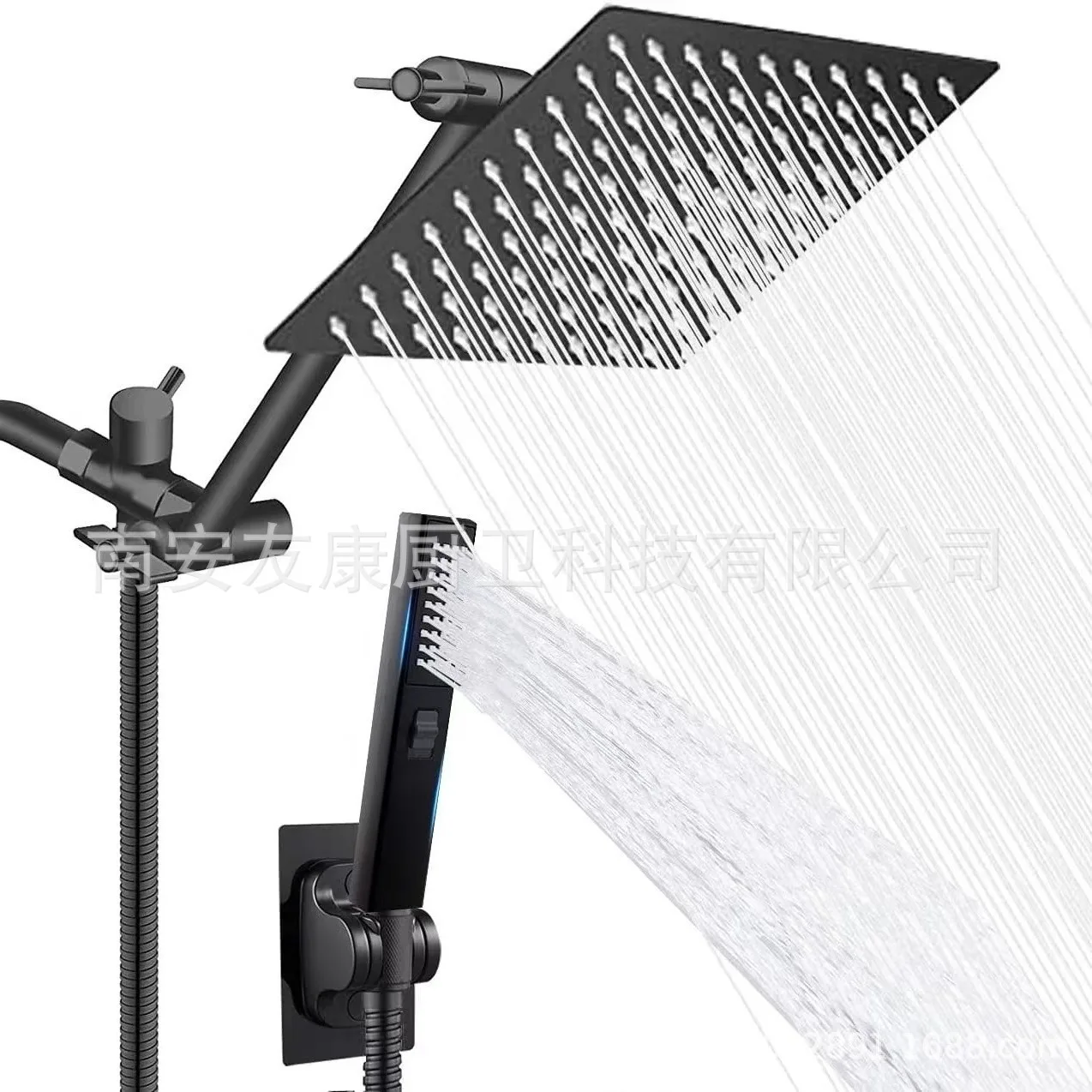 

Bathroom with Extension Rod Electroplating/Yahei 8-inch Stainless Steel Top Spray Pressurized Shower Head Shower Set