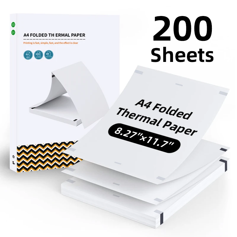 200 Sheets of A4 Thermal Paper, Used for Printing Work Contracts, Office Work, Homework, and Study Test Papers, Compatible with A4 Thermal Printers