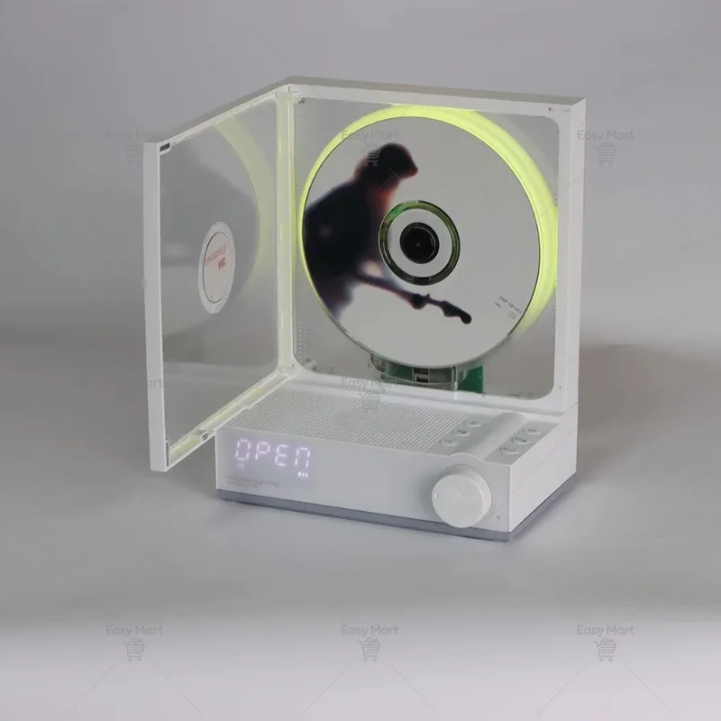 RGB Dazzling Colour Light  Retro CD Player Bluetooth Rechargeable Audio CD Album Music Player Speaker Decoration Gift