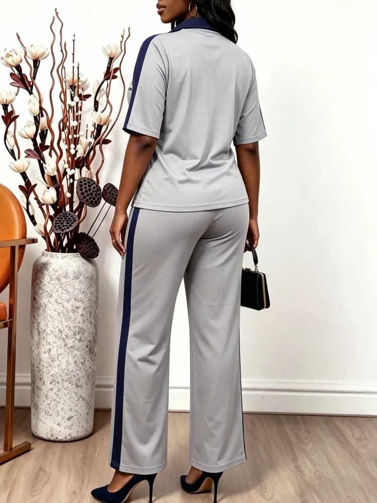 Picture 5: 2 Piece Women Sets 2026 New Arrival Plus Size Summer Matching Sets Big Size Two Pieces Sets Top And Pants Suits Outfits Clothing