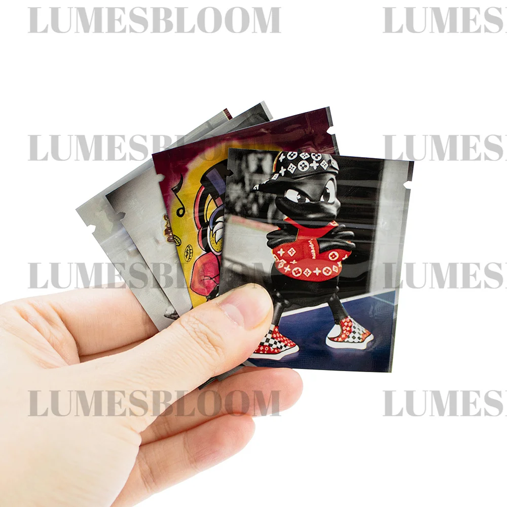 1G Empty Storage Flat Bag 7x9cm 6x8cm Clear Window Cartoon Candies Gummy Cookie Mylar Bags Sealed Zipper Packaging Customize