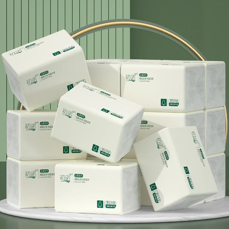 16 Packs Thicken And Enlarge Eco Friendly No Fluorescent Virgin Wooden Pulp Tissue Soft Comfortable 4 Ply Facial Tissue Paper