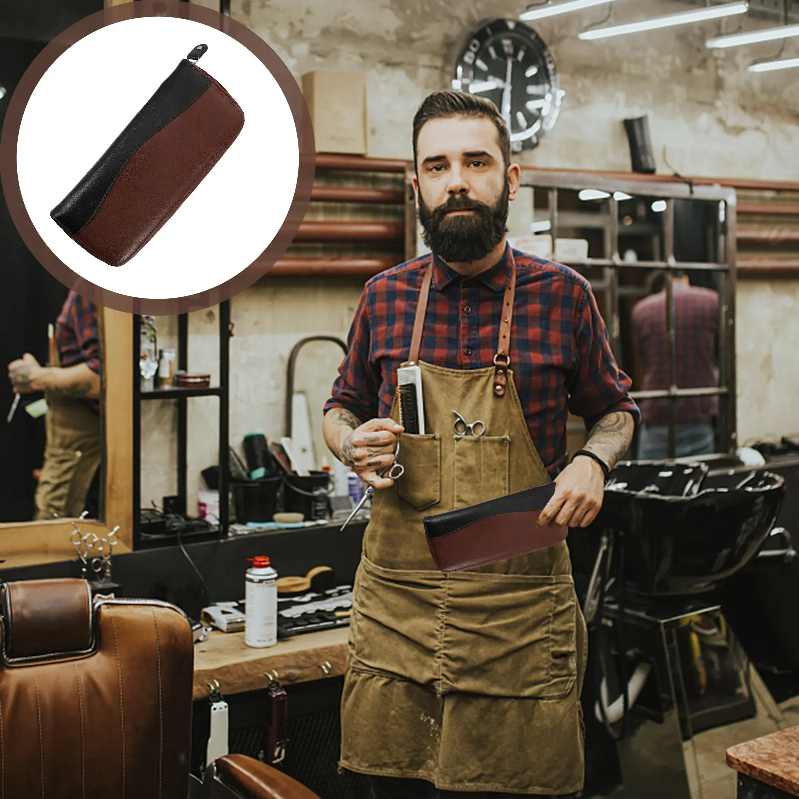 

Barber Travel Bag Hair Cutting Shears Holder Stylist Kit Organizer for Salons Home Use Durable Portable Accessible