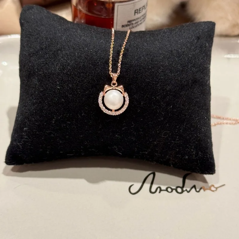 

Natural Pearl Necklace Light Luxury High-end Necklace Women's Fashion Elegant Temperament Niche Jewelry Cat Versatile Necklace