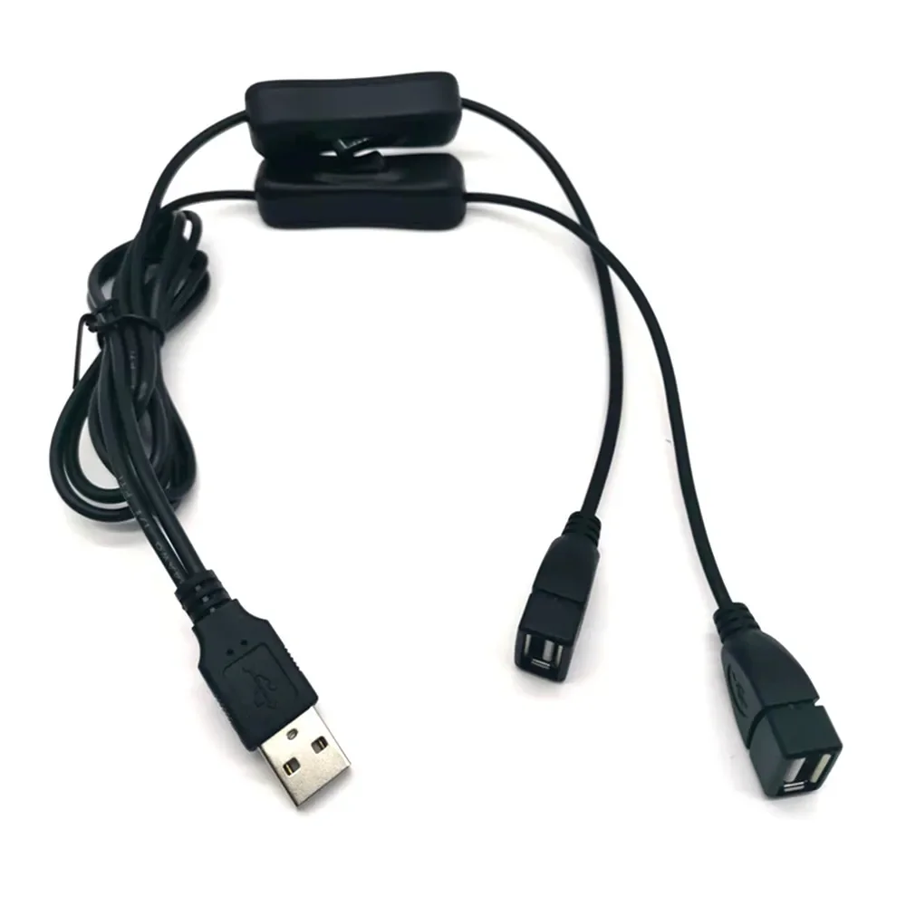 USB Extension Cable with Dual Switch and 0.3M Charging Function, USB A Male to Female Extension Cord 0.3m 1m