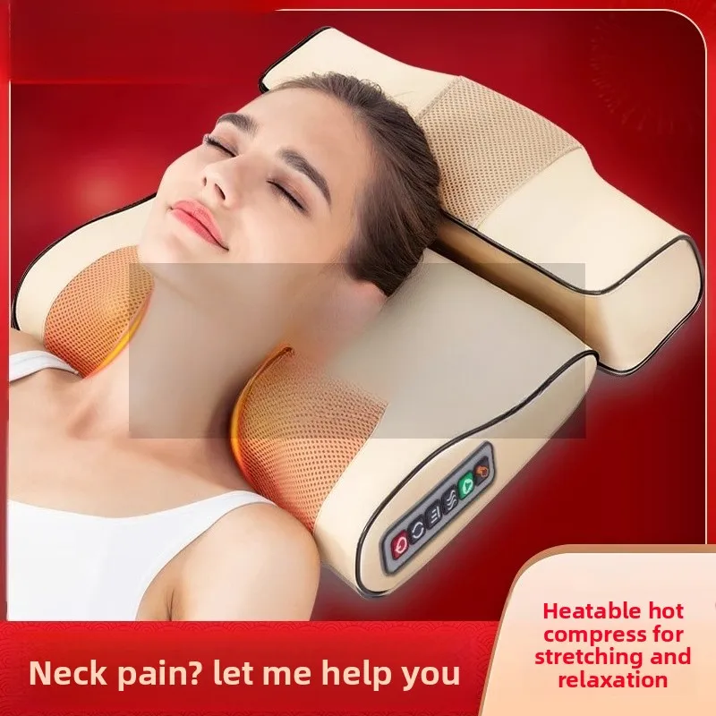 Multifunctional Electric Cervical Massage Pillow, Kneading Massager for Neck, Shoulder, Back & Waist, Home Use