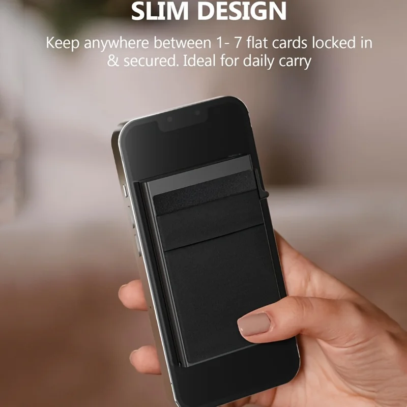 Men's RFID Blocking Card Holder with Magnetic Closure Aluminum Alloy & Lycra Backing Wallet Secure Card Storage for Everyday Use