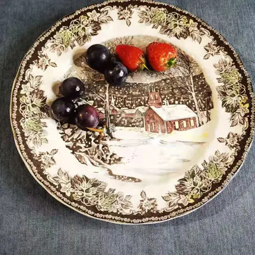 British Ceramic Glaze Middle Color Dinner Plate Cake Plate Fruit Plate Dinner Dessert Creative Plate