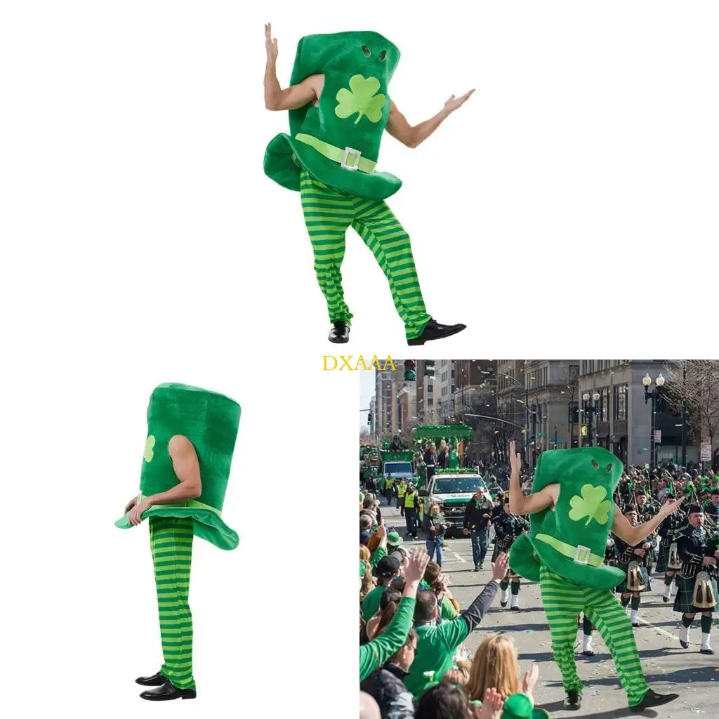 

DXAA Complete Irish Festival Green Outfit for Patricks with High Hat Polyester