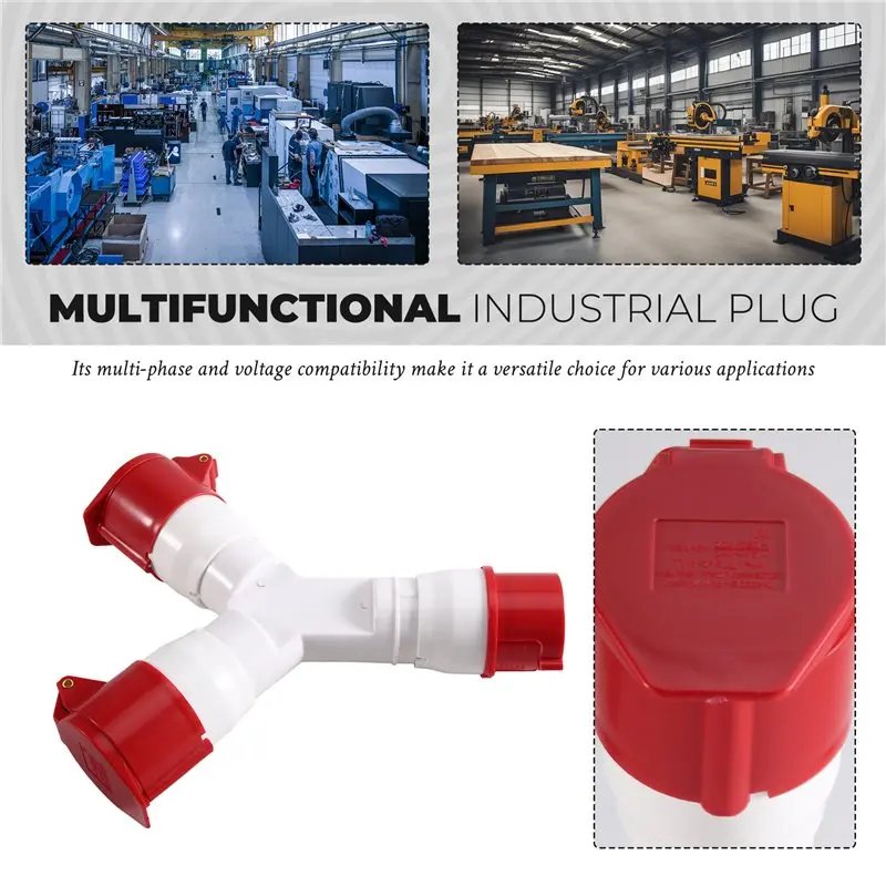 [NEWA64Z!】 Y-Type Industrial Field Plug 16A 5 Pin 220V IP44 Waterproof Multi-Function 2 Way Electrical Connector