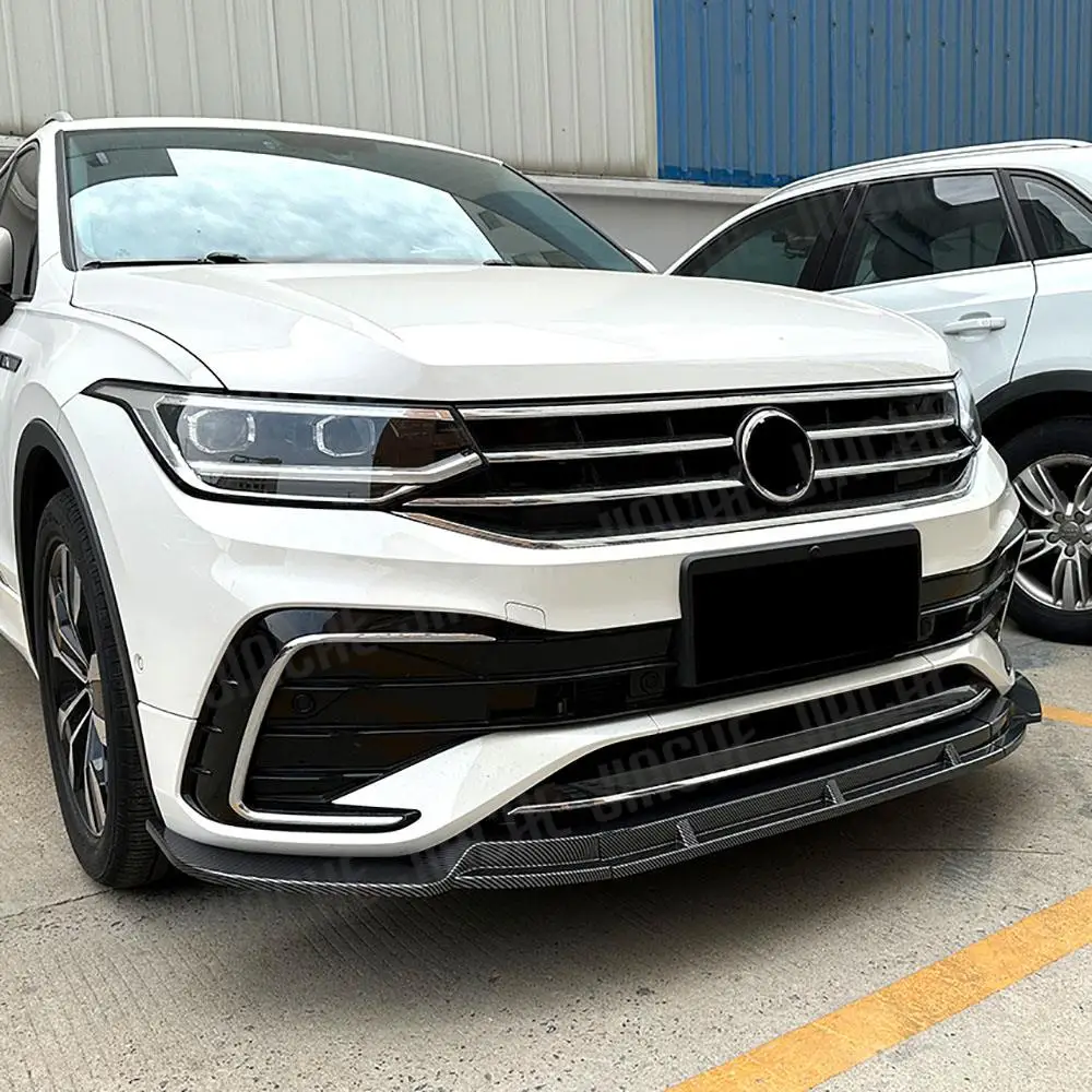 

JCYECF For Volkswagen Tiguan Rline 2021+ ABS Gloss Black Front Lip Front Shovel Front Bumper Lower Chin Spoiler Wing Splitter