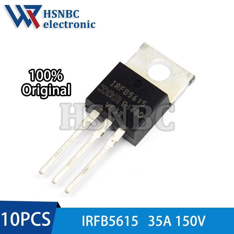 10PCS IRFB5615 IRFB5615PBF TO-220 35A 150V N-Channel Power MOSFET Transistor 100% New Original