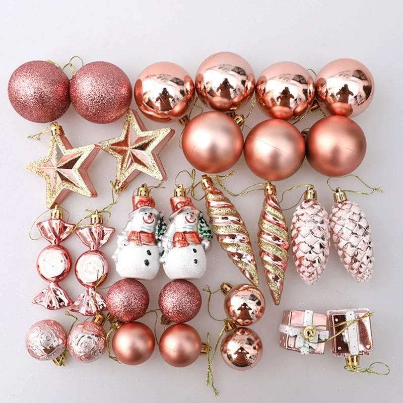 Confezione ornamenti per albero Natale da 29 ciondoli a stella con palline per decorazioni festive