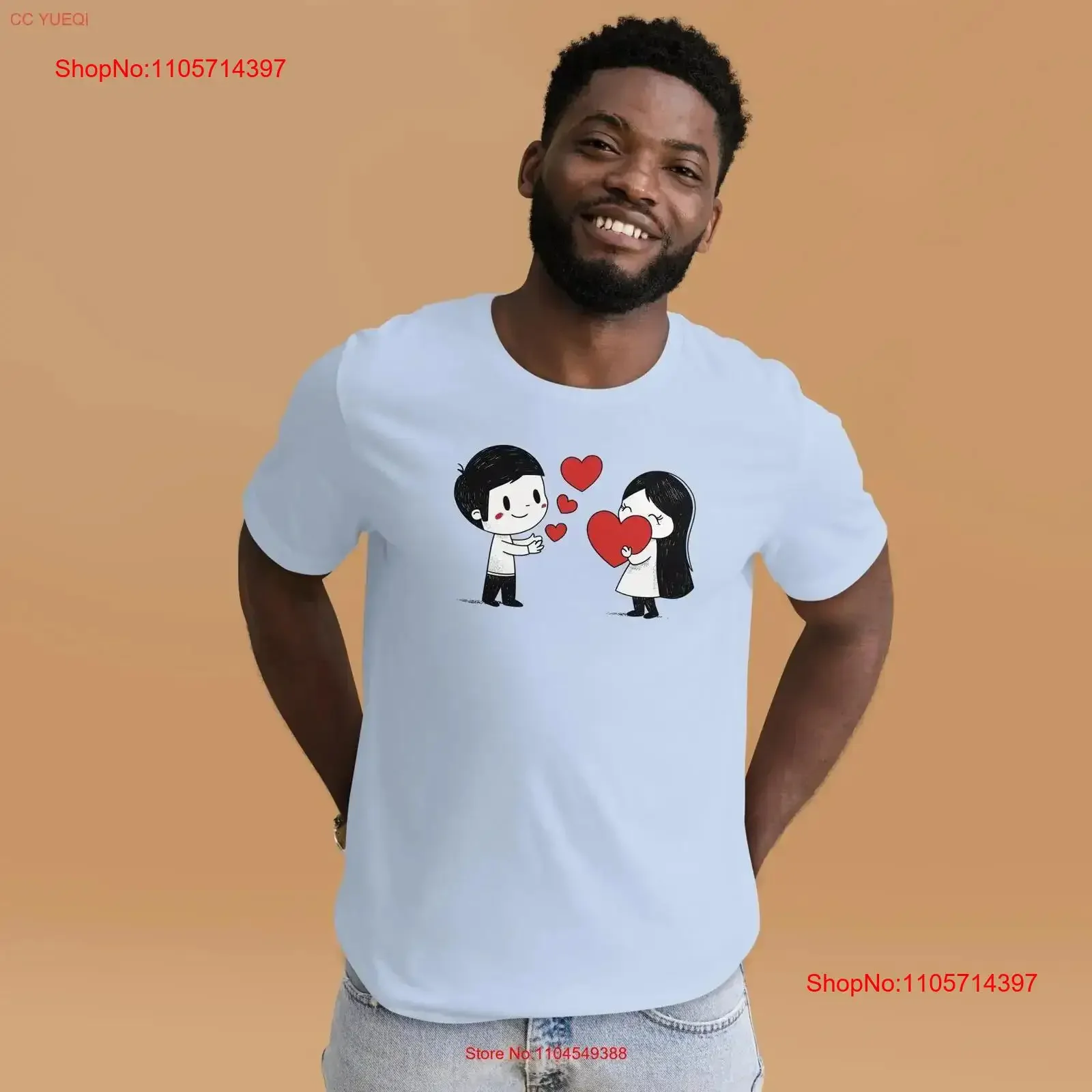 Cute Couple Hearts Love shirt Valentine's Day Marriage proposal T with tee vintage Washed Casual Breathable Versatile homme