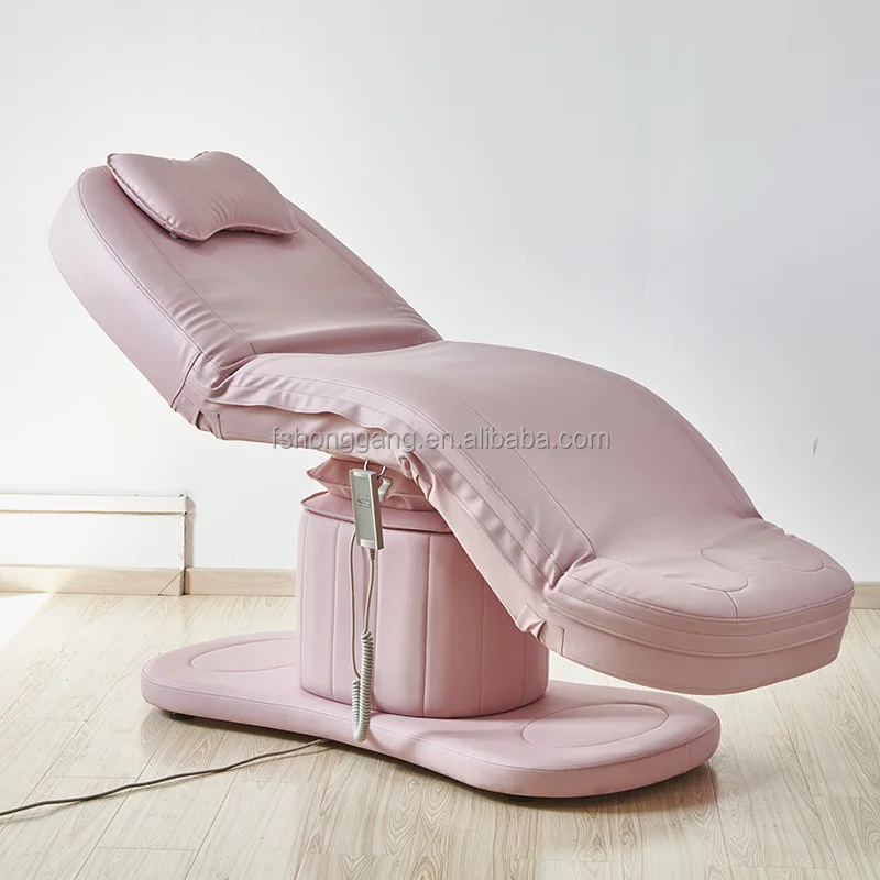 

New Luxury Synthetic Leather Contemporary Air Cushion Beauty Bed with 3 PCS CE Motors Adjustable Pink