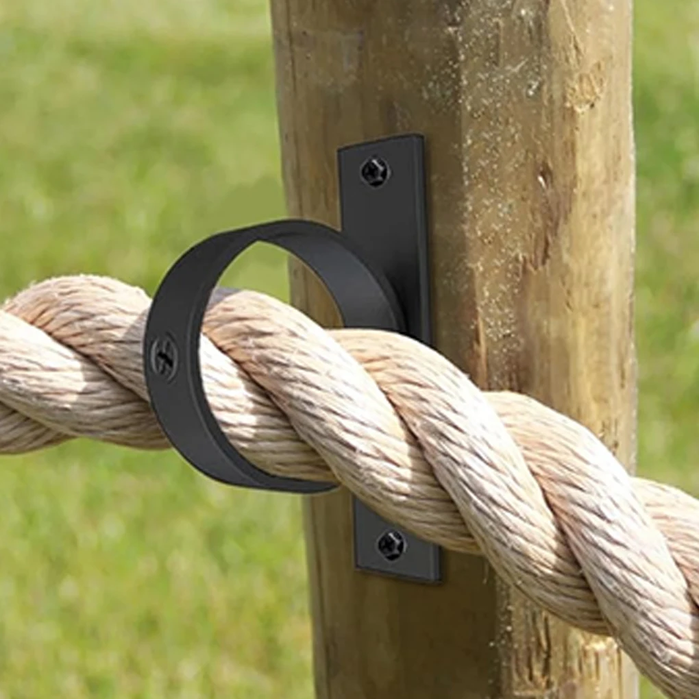 10Pcs Rope Support Caps Cover Stainless Steel Brackets Black Rope Clamps For Rope Fencing Stair Deck Screw Securing Rope